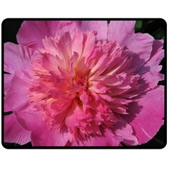 Paeonia Coral Fleece Blanket (medium)  by trendistuff