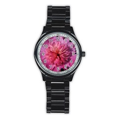 Paeonia Coral Stainless Steel Round Watches