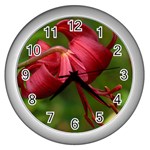 LILIUM RED VELVET Wall Clocks (Silver) 