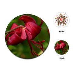 Lilium Red Velvet Playing Cards (round)  by trendistuff