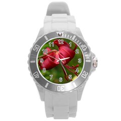 Lilium Red Velvet Round Plastic Sport Watch (l)