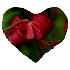 Lilium Red Velvet Large 19  Premium Heart Shape Cushions