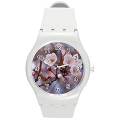 Cherry Blossoms Round Plastic Sport Watch (m) by trendistuff