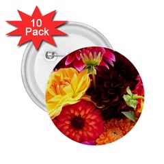 Bunch Of Flowers 2 25  Buttons (10 Pack) 