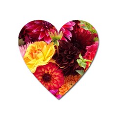 Bunch Of Flowers Heart Magnet by trendistuff