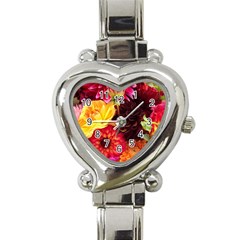 Bunch Of Flowers Heart Italian Charm Watch by trendistuff