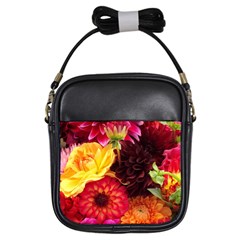 Bunch Of Flowers Girls Sling Bags by trendistuff