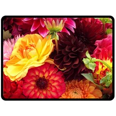 Bunch Of Flowers Double Sided Fleece Blanket (large) 