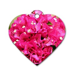 Bougainvillea Dog Tag Heart (two Sides) by trendistuff