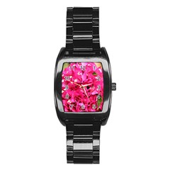 Bougainvillea Stainless Steel Barrel Watch