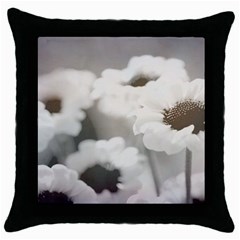 BLACK AND WHITE FLOWER Throw Pillow Cases (Black)