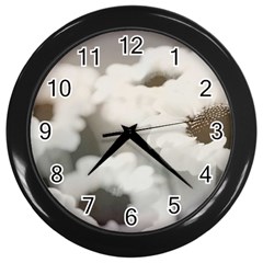 BLACK AND WHITE FLOWER Wall Clocks (Black)