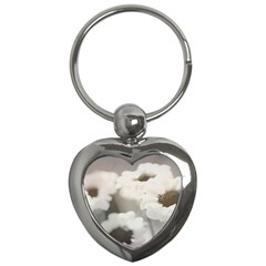 BLACK AND WHITE FLOWER Key Chains (Heart) 