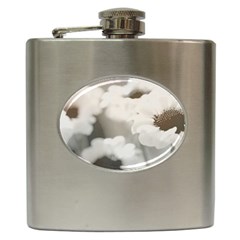 BLACK AND WHITE FLOWER Hip Flask (6 oz)