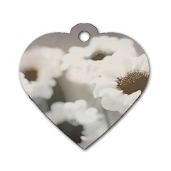 BLACK AND WHITE FLOWER Dog Tag Heart (One Side)