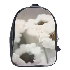 BLACK AND WHITE FLOWER School Bags(Large) 