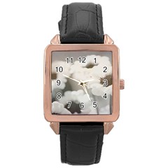 BLACK AND WHITE FLOWER Rose Gold Watches