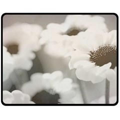 BLACK AND WHITE FLOWER Double Sided Fleece Blanket (Medium) 