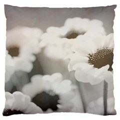 BLACK AND WHITE FLOWER Large Flano Cushion Cases (One Side) 