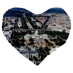 Washington Dc Large 19  Premium Heart Shape Cushions