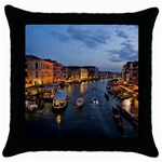 VENICE CANAL Throw Pillow Cases (Black)