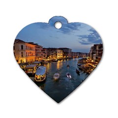 Venice Canal Dog Tag Heart (two Sides) by trendistuff