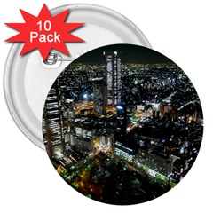 Tokyo Night 3  Buttons (10 Pack)  by trendistuff