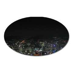 Seoul Night Lights Oval Magnet by trendistuff