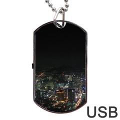 Seoul Night Lights Dog Tag Usb Flash (two Sides) 