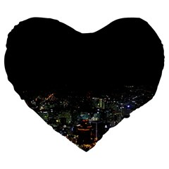 Seoul Night Lights Large 19  Premium Heart Shape Cushions