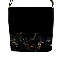 Seoul Night Lights Flap Messenger Bag (l)  by trendistuff