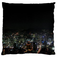 Seoul Night Lights Large Flano Cushion Cases (one Side) 