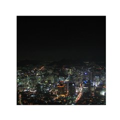 Seoul Night Lights Small Satin Scarf (square) 