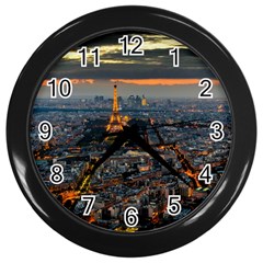 Paris From Above Wall Clocks (black) by trendistuff