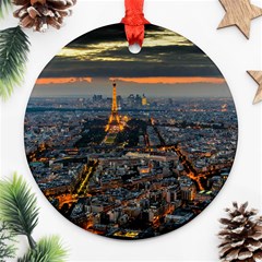 Paris From Above Round Ornament (two Sides)  by trendistuff