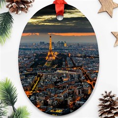 Paris From Above Oval Ornament (two Sides) by trendistuff