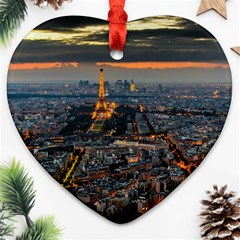 Paris From Above Heart Ornament (2 Sides) by trendistuff