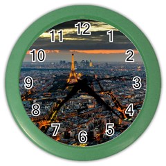 Paris From Above Color Wall Clocks by trendistuff