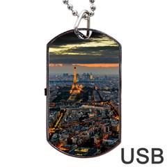 Paris From Above Dog Tag Usb Flash (one Side)