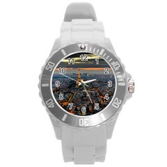 Paris From Above Round Plastic Sport Watch (l) by trendistuff