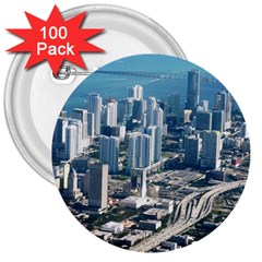 Miami 3  Buttons (100 Pack)  by trendistuff