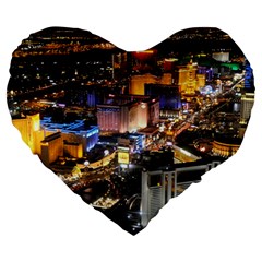 Las Vegas 1 Large 19  Premium Heart Shape Cushions by trendistuff