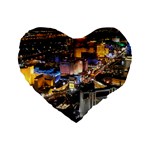 LAS VEGAS 1 Standard 16  Premium Flano Heart Shape Cushions Front