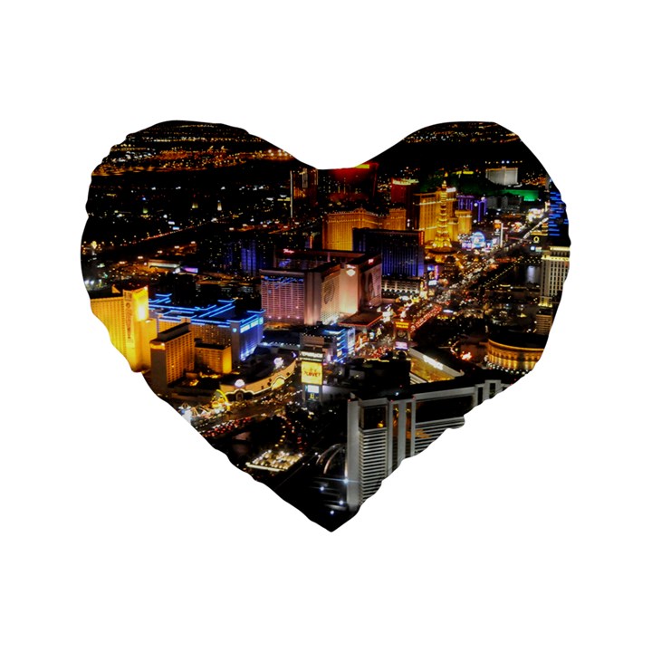 LAS VEGAS 1 Standard 16  Premium Flano Heart Shape Cushions