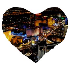 Las Vegas 1 Large 19  Premium Flano Heart Shape Cushions