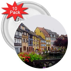 Colmar France 3  Buttons (10 Pack)  by trendistuff