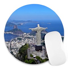 Christ On Corcovado Round Mousepads by trendistuff