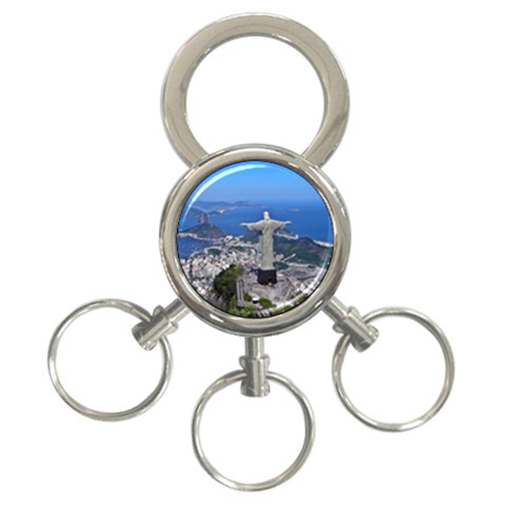 CHRIST ON CORCOVADO 3-Ring Key Chains