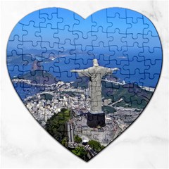 Christ On Corcovado Jigsaw Puzzle (heart) by trendistuff