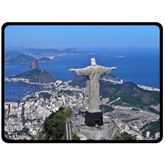 Christ On Corcovado Double Sided Fleece Blanket (large) 